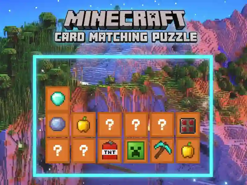 Joc Puzzle de potrivire a cărților Minecraft on-line