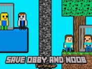 Joc Salvează-l pe Obby și Noob Doi Jucători on-line