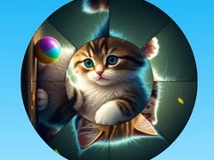 Joc Puzzluri Rotund: Colectează Imagini cu Pisicuțe Drăguțe on-line