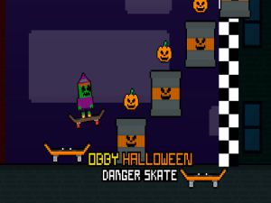 Joc OBBY Halloween Danger Skate on-line
