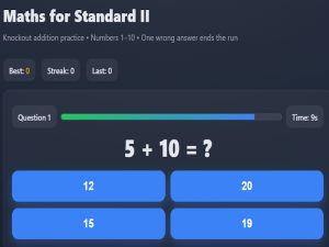 Joc Matematică pentru Standard II on-line