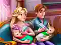 Joc Ziua Familiei cu Gemenele Rapunzel on-line Joc Ziua Familiei cu Gemenele Rapunzel on-line