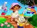 Joc Dora Paște Fericit. Găsește diferențele on-line Joc Dora Paște Fericit. Găsește diferențele on-line