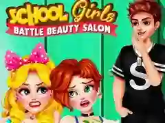 Joc Salonul de frumusețe al bătăliei fetelor de școală on-line Joc Salonul de frumusețe al bătăliei fetelor de școală on-line
