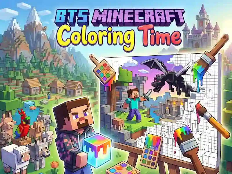 Joc BTS Minecraft Coloring Time on-line