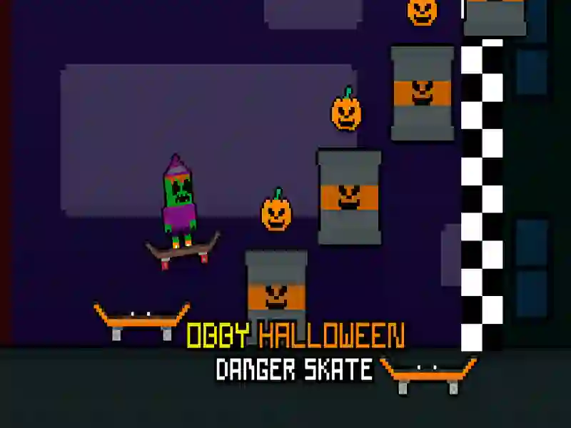 Joc OBBY Halloween Danger Skate on-line