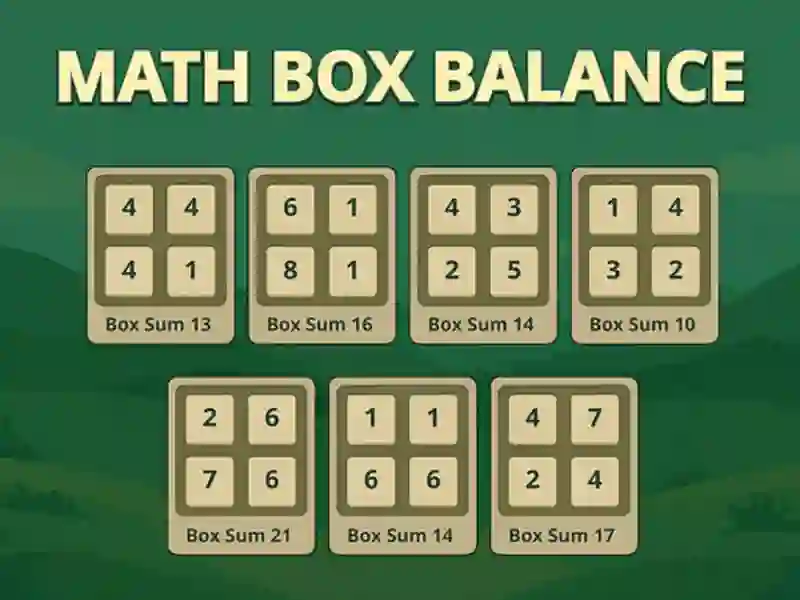 Joc Bilanțul cutiei de matematică on-line Joc Bilanțul cutiei de matematică on-line