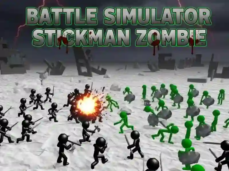 Joc Simulator de luptă Stickman Zombie on-line