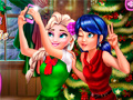 Joc Selfie cu Ladybug și Elsa de Crăciun on-line