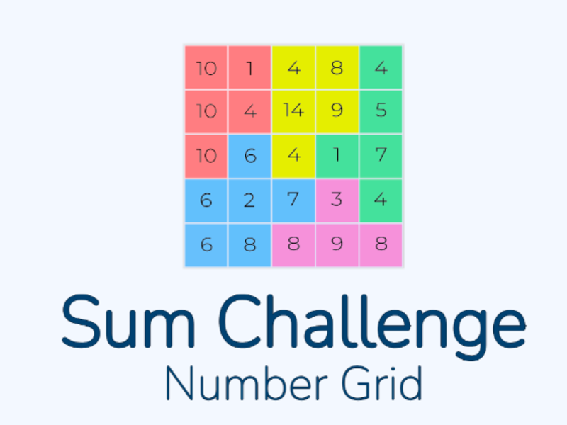 Joc Sum Challenge Number Grid on-line
