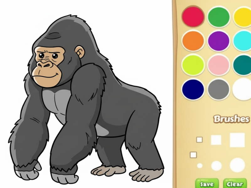 Joc Cartea de colorat Gorilla pentru copii on-line